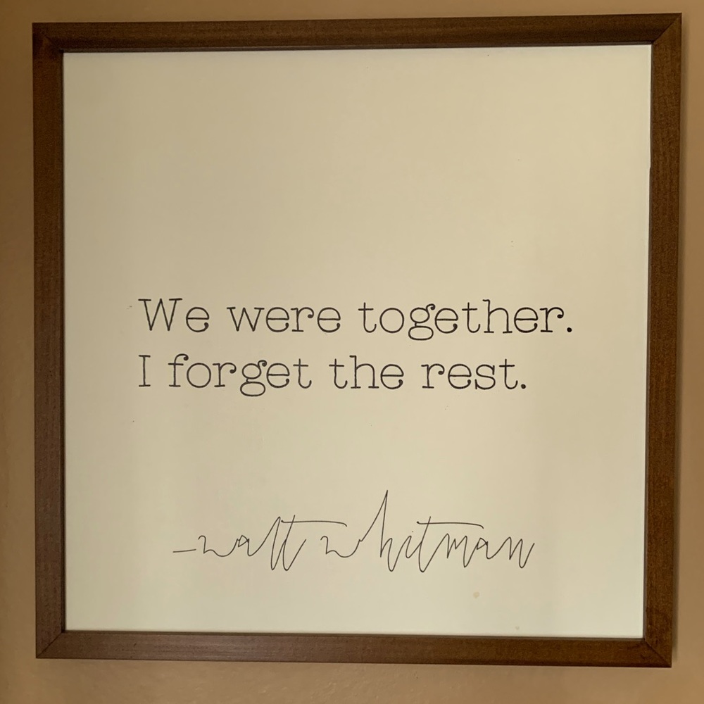 2’x2’ Walt Whitman quote wall art